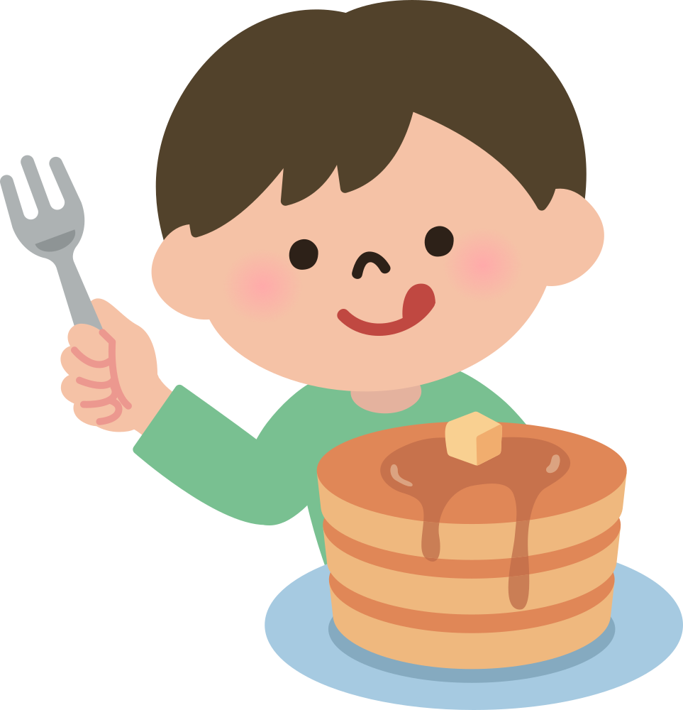 OnlineLabels Clip Art - Boy eating pancakes